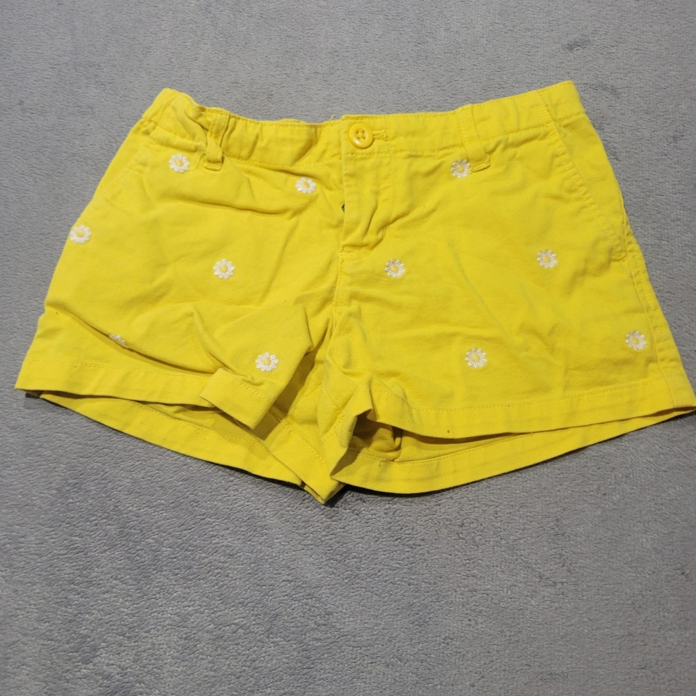 Polo Ralph‎ Lauren Shorts Girls Yellow Daisy Classic Chino Embroidered Preppy